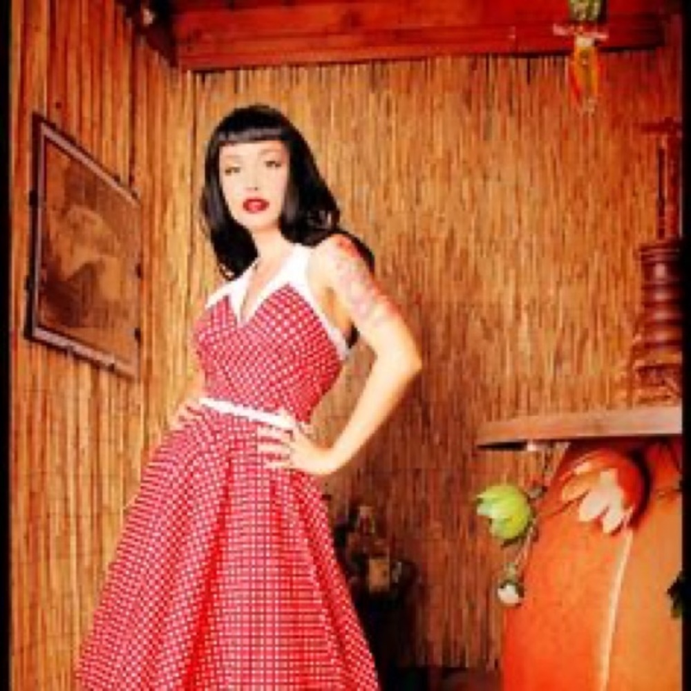 Pinup Couture Red Polka Dot Rita Swing Dress